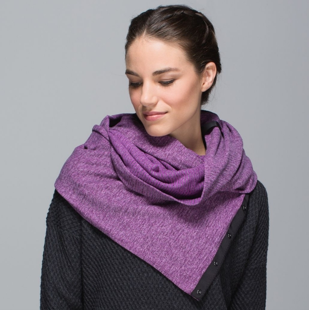 Lululemon Vinyasa Scarf Rulu Mini Check Pique Ultra Violet Heathered Black